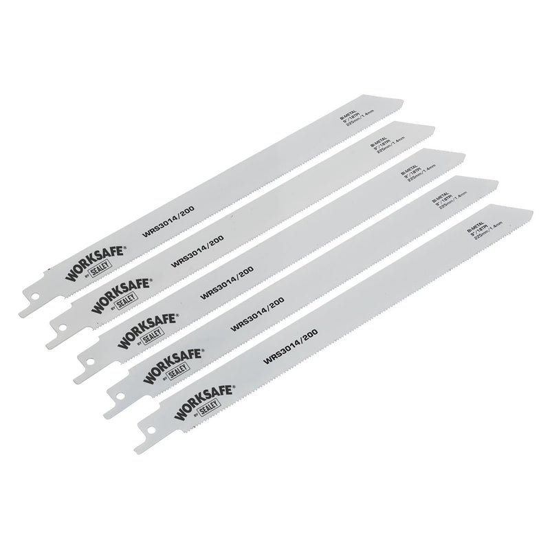 Sealey Reciprocating Saw Blade Metal 225mm 18tpi Pack of 5 WRS3014/200 Sealey - Dynamic Drive