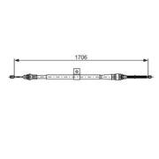 Bosch Handbrake Cable Rear fits Nissan Note 2006-2013 1.4 1.5 1.6