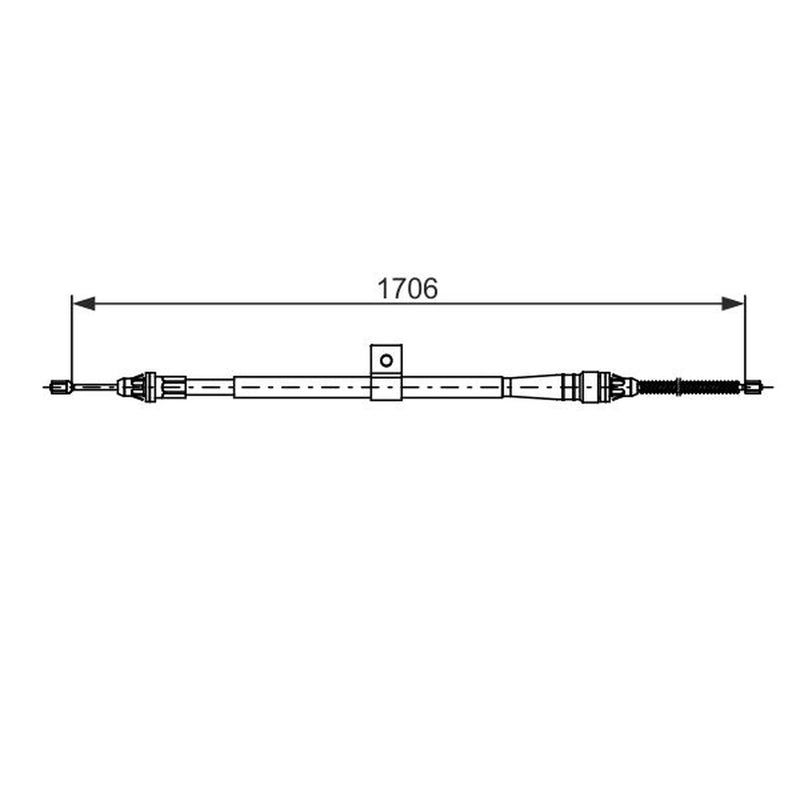 Bosch Handbrake Cable Rear fits Nissan Note 2006-2013 1.4 1.5 1.6