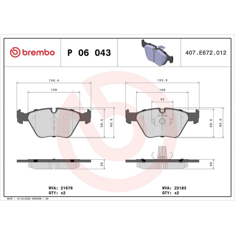 Brembo Xtra Front Brake Perforated/Vented Discs & Pads fits BMW 3 2000-2005