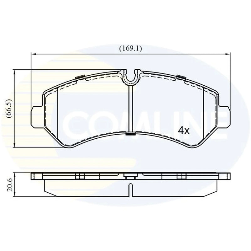 Comline 4 x Rear Brake Pad Set fits Mercedes-Benz Sprinter 5-T 2018-2021