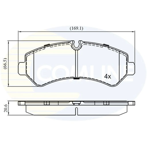 Comline 4 x Rear Brake Pad Set fits Mercedes-Benz Sprinter 5-T 2018-2021
