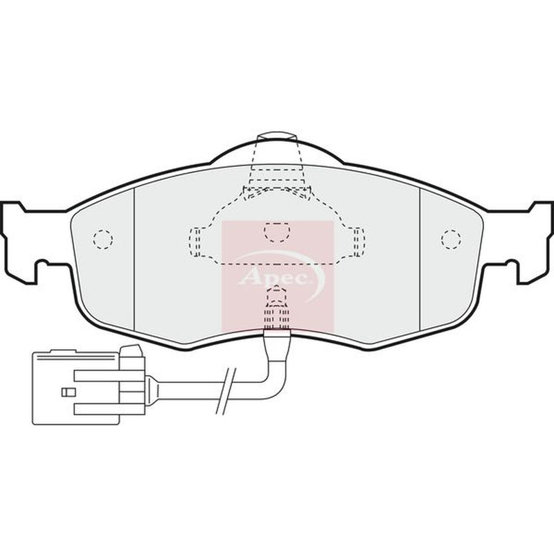 Apec Front Brake Pad Set fits Ford Cougar 1998-2001 2.5