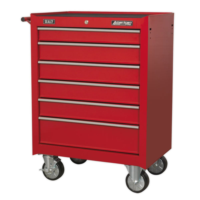 Sealey Rollcab 6 Drawer with Ball-Bearing Slides Red AP226 Sealey - Dynamic Drive