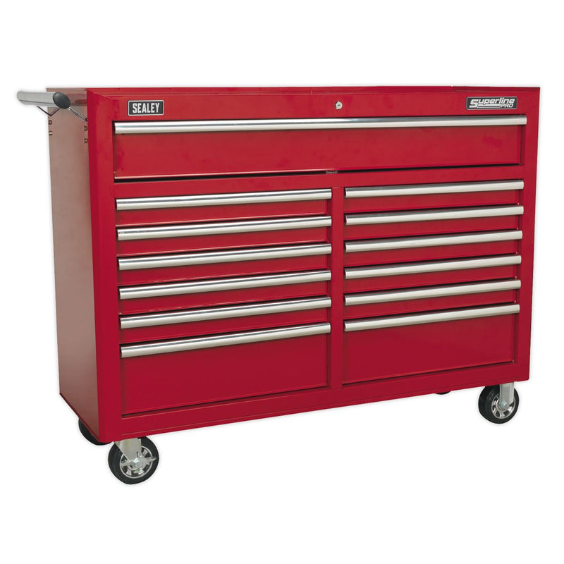 Sealey Rollcab 13 Drawer with Ball-Bearing Slides Red AP5213T Sealey - Dynamic Drive