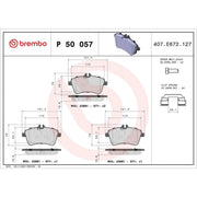 Brembo 4 x Front Brake Pad Set fits Mercedes-Benz A-Class 2004-2012