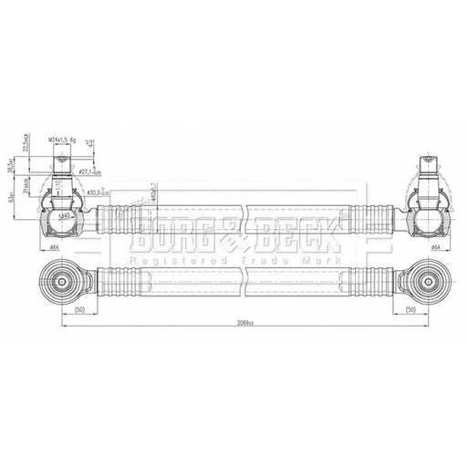 Borg & Beck Inner Rack End Right Joint Front BTR33220
