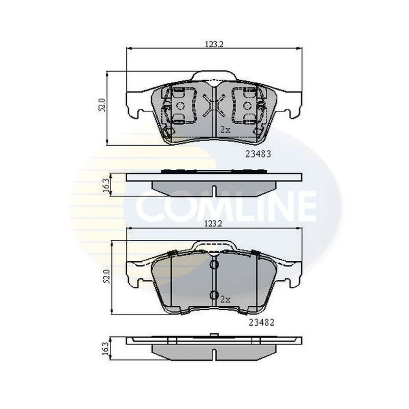 Comline Front & Rear Pads fits Vauxhall Vectra 2000-2003 1.8