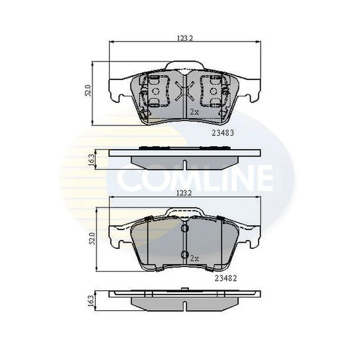 Comline Front & Rear Pads fits Vauxhall Vectra 2000-2003 1.8