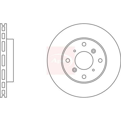 Apec 2 x Vented Brake Discs fits Honda Prelude 1992-2000 2.0 2.2