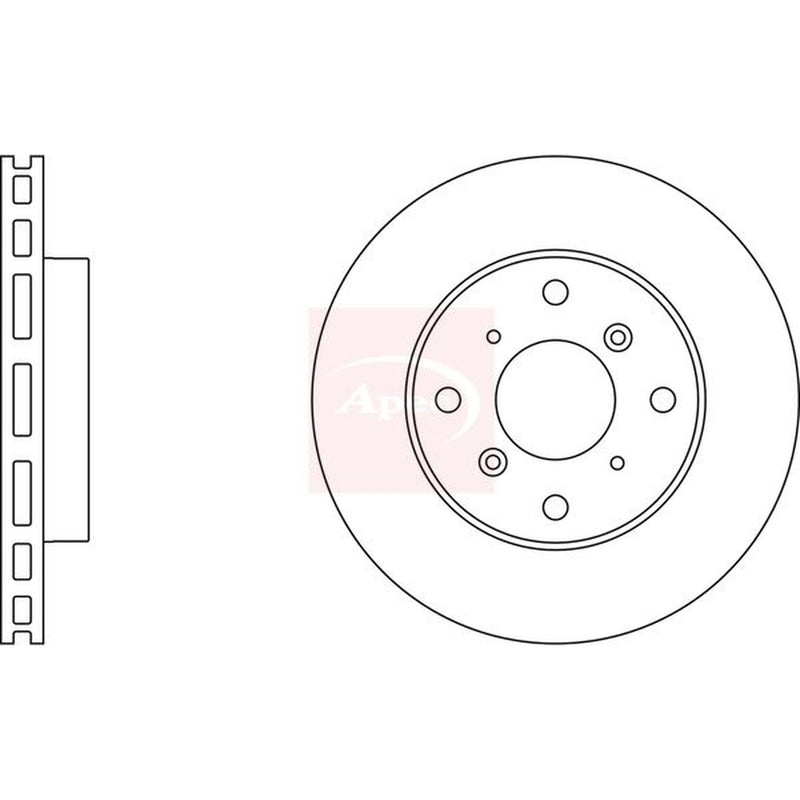 Apec Front Brake Vented Discs & Pads fits Honda Prelude 1992-2000 2.0 2.2