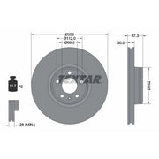 Textar 2 x Vented Front Brake Discs 92345505-x2