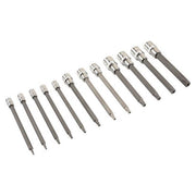 Laser Long Tamperproof Torx Socket Bit Set 1/4"D, 3/8"D, 1/2"D 7723 Laser - Dynamic Drive