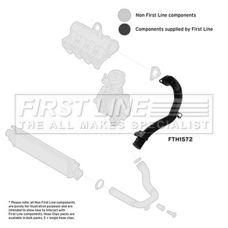 First Line Intercooler Turbo Charge Air Hose fits Fiat Doblo Cargo 2010-2023 1.3