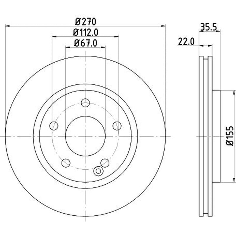 DON 2 x Brake Discs fits Mercedes-Benz Vaneo 2002-2005 1.6 1.7 1.9 414.700