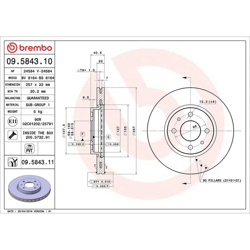 Brembo Front & Rear Brake Discs & Pads fits Alfa Romeo Mito 2008-2013 1.4