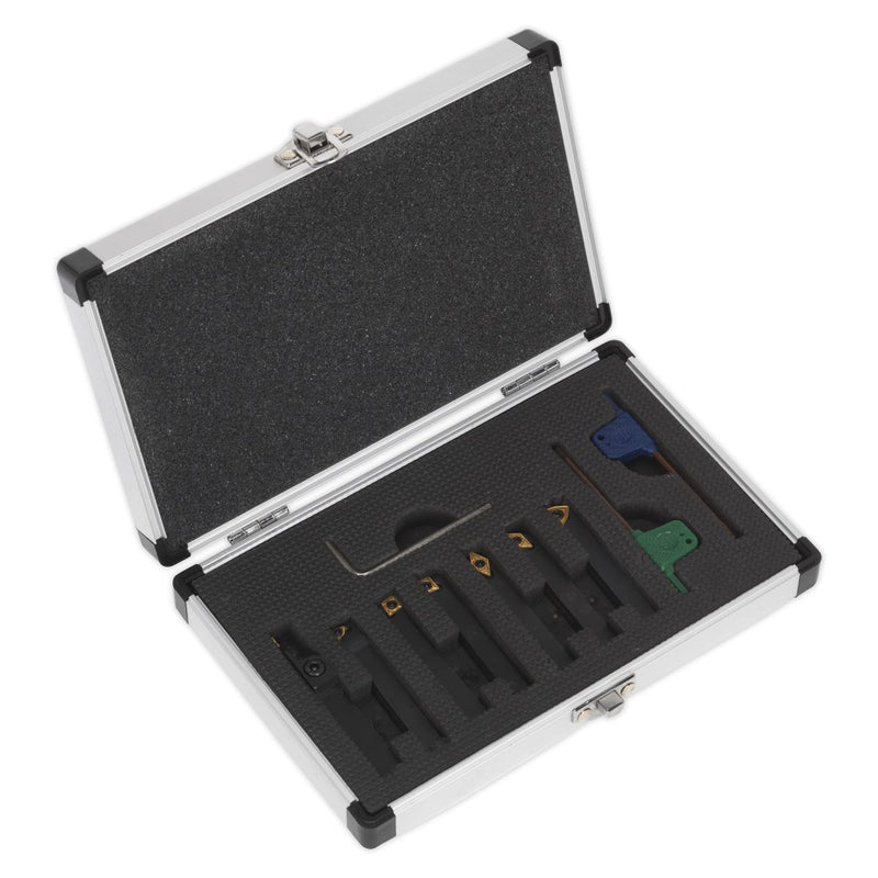 Sealey Indexable 8mm Lathe Turning Tool Set 7pc SM3025CS5 Sealey - Dynamic Drive