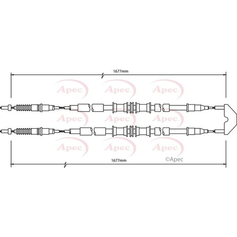 Apec Handbrake Cable Left Rear fits Opel Zafira A 1999-2005 1.6 1.8 2.0 2.2