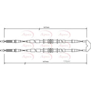 Apec Handbrake Cable Right Rear CAB1497