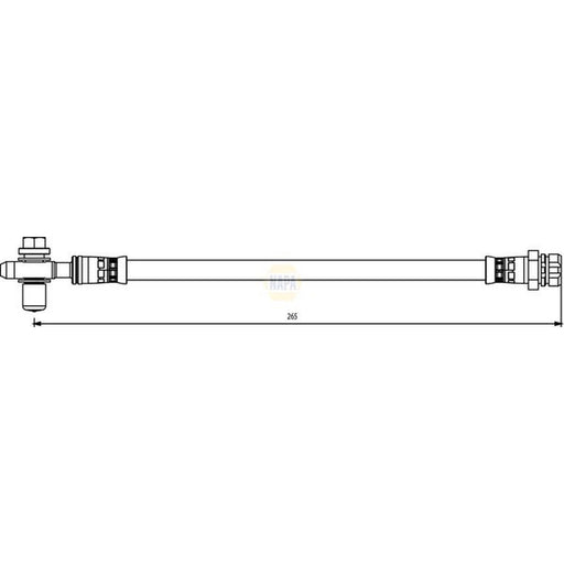 NAPA Brake Hydraulic Hose Line Rear Left fits Audi A1 2011-2018 1.4 2.0