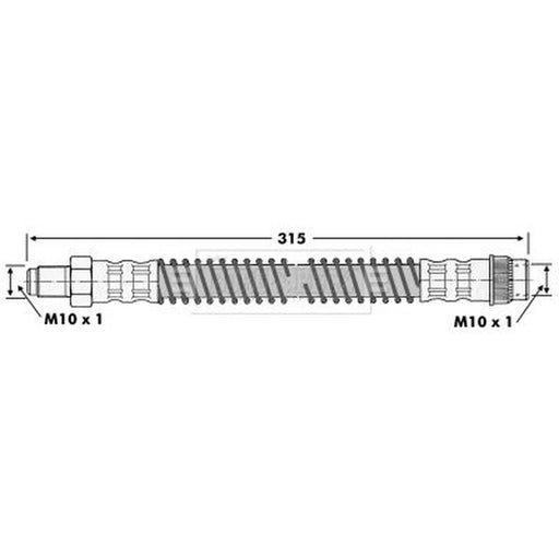 Borg & Beck Brake Hydraulic Hose Line Front Right BBH6255