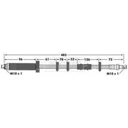 Borg & Beck Brake Hydraulic Hose Line Front BBH6773