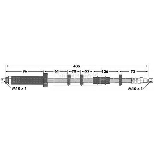 Borg & Beck Brake Hydraulic Hose Line Front BBH6773