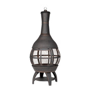 Dellonda Deluxe 360 Chiminea/Fire Pit - Antique Bronze Finish Dellonda  - Dynamic Drive