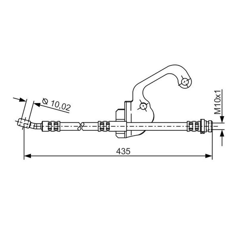 Bosch Brake Hydraulic Hose Line Front Left fits Hyundai Terracan 2001-2006