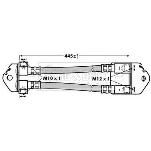Borg & Beck Brake Hydraulic Hose Line Rear Right BBH7000