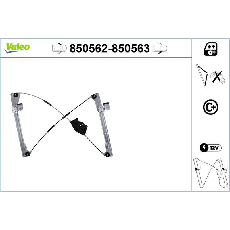 Valeo Electric Window Regulator Lifter Right Front 850563