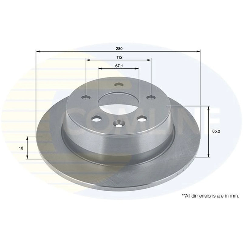 Comline 2 x Solid Rear Brake Discs ADC1613-x2