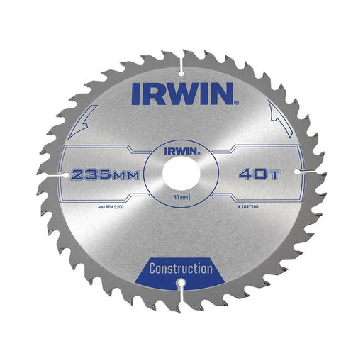Irwin® Construction Circular Saw Blade 235 x 30mm x 40T ATB IRWIN® - Dynamic Drive