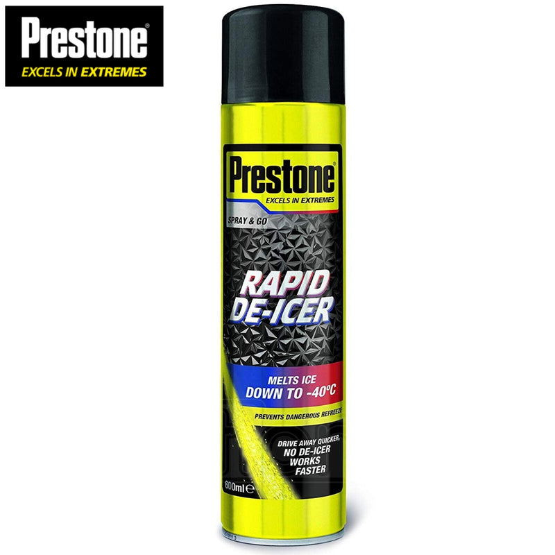 2x Prestone Car Rapid De-Icer Melts Windscreen Ice Frost Snow Aerosol Deicer Prestone  - Dynamic Drive