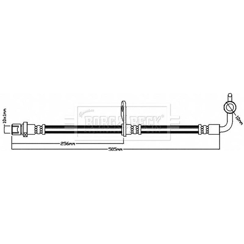 Borg & Beck Brake Hydraulic Hose Line Right BBH8244