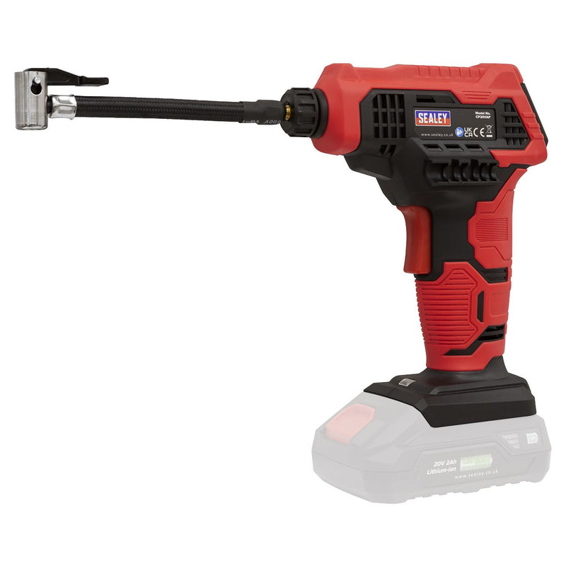 Sealey Cordless Air Pump Kit 20V 2Ah SV20 Series CP20VAPKIT1 Sealey - Dynamic Drive