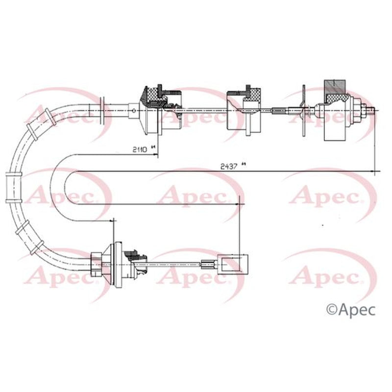 Apec Clutch Control Cable Pull fits Citroën Relay I 1994-2002 1.9