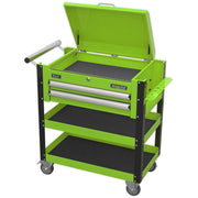 Sealey HD Mobile Tool & Parts Trolley 2 Drawer-Locking Top HV Green AP760MHV Sealey  - Dynamic Drive