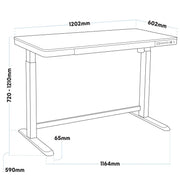 Dellonda Single Motor Ultra-Quiet Electric Desk with Control Panel USB Port Dellonda - Dynamic Drive