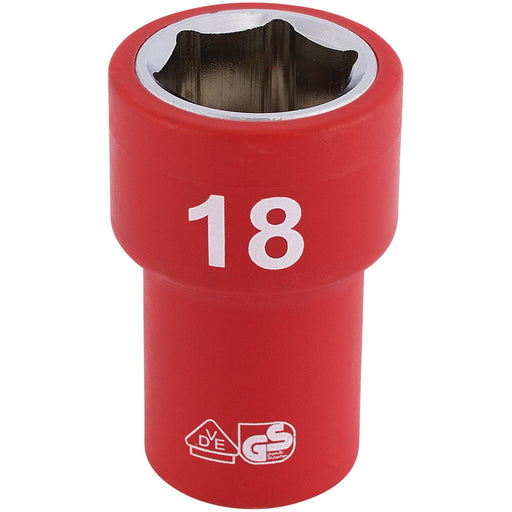 Draper Fully Insulated VDE Socket, 3/8" Sq. Dr., 18mm 31724 Draper - Dynamic Drive