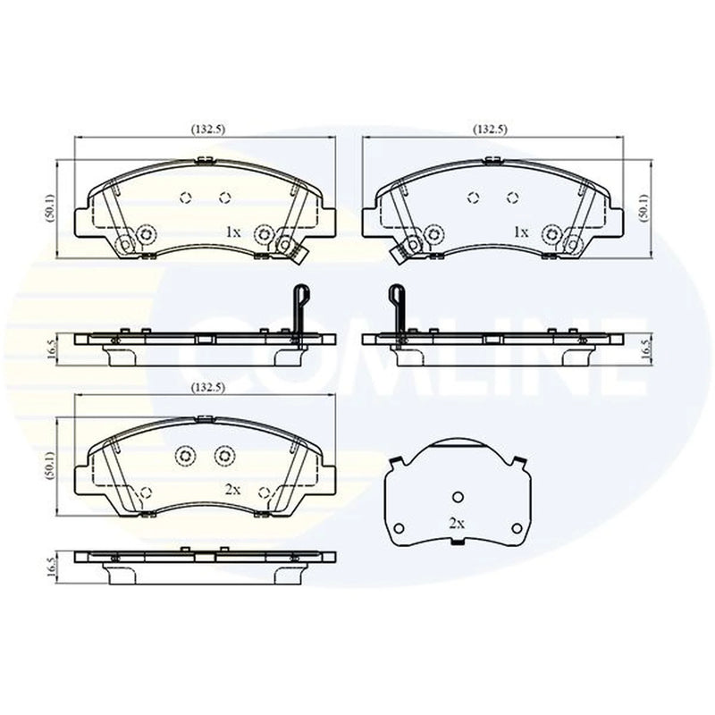 Comline 4 x Front Brake Pad Set fits Hyundai I10 II 2013-2019 1.0 1.2