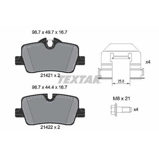 Textar Rear Brake Pad Set 2142101