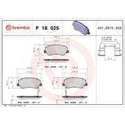Brembo 4 x Front Brake Pad Set fits Hyundai Accent IV 2010-2018 1.4 1.6