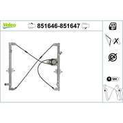 Valeo Electric Window Regulator Lifter Left Front 851646