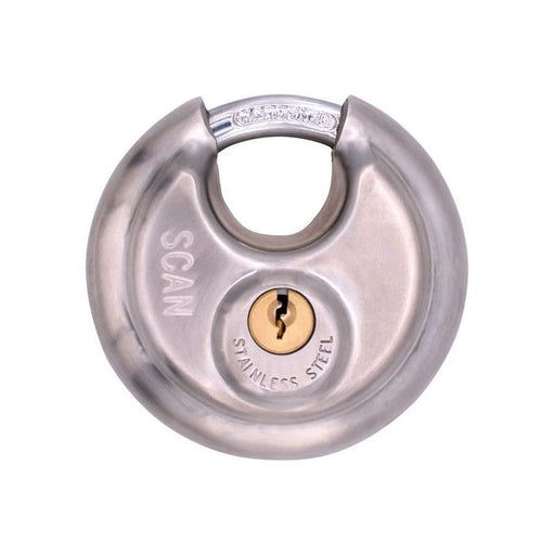 Scan Stainless Steel Disk Type Padlock 80mm Scan - Dynamic Drive