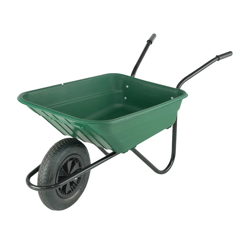 Walsall Boxed 90L Green Polypropylene Wheelbarrow - BSHGP