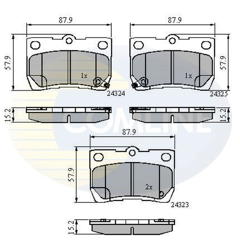 Comline 4 x Rear Brake Pad Set fits Lexus Gs 2005-2011