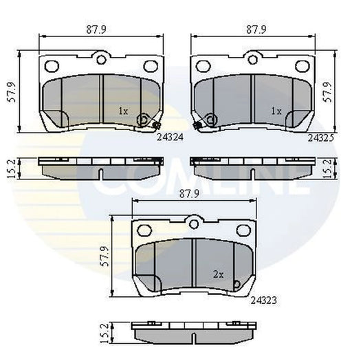 Comline 4 x Rear Brake Pad Set fits Lexus Gs 2005-2011