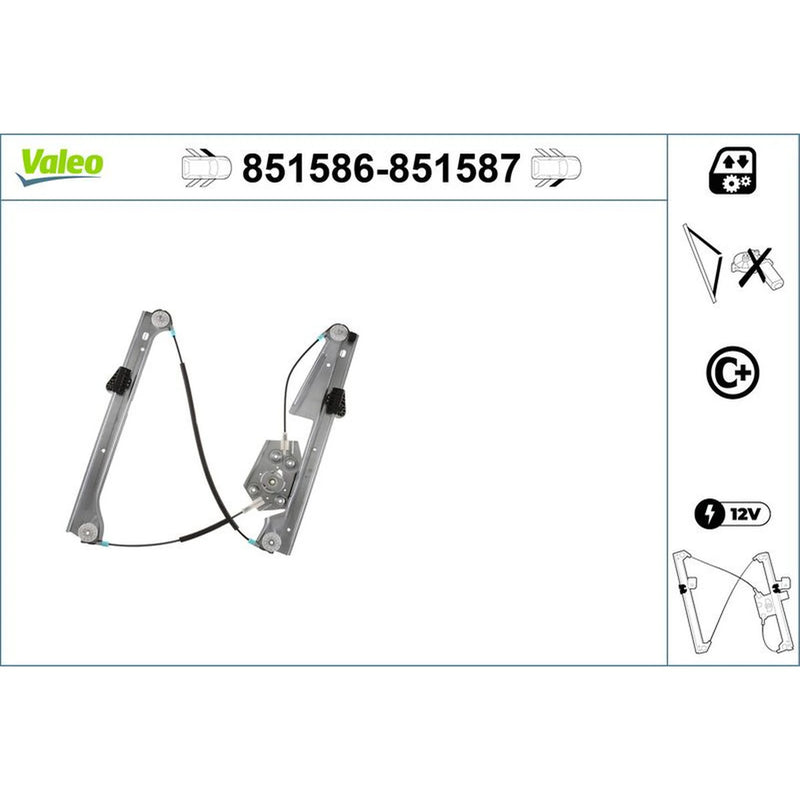 Valeo Electric Window Regulator Lifter Right Front 851587