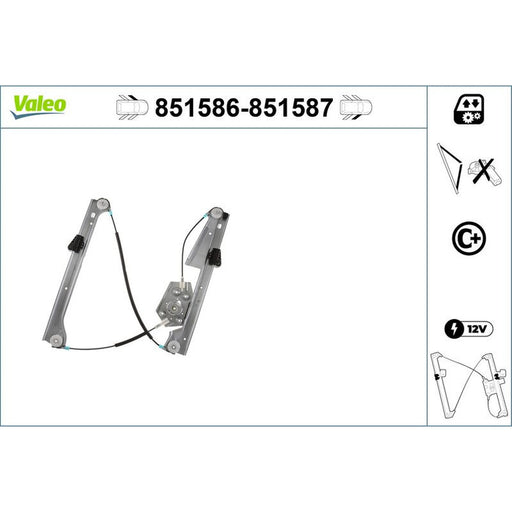 Valeo Electric Window Regulator Lifter Left Front 851586